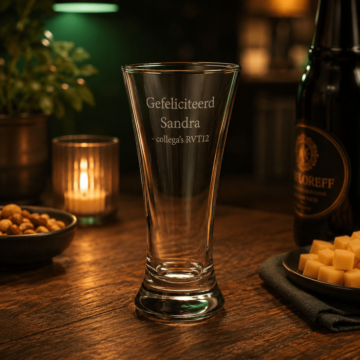 Gegraveerd conisch bierglas 320ml - De Knutselier