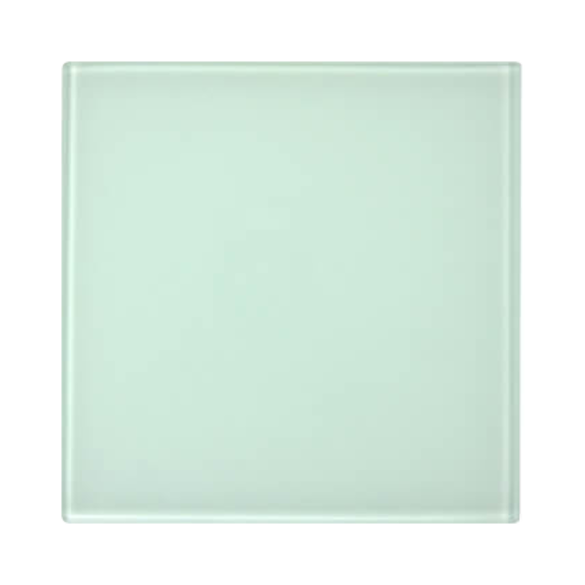 Blanco glazen onderzetter van 10 x 10 cm met transparante achtergrond