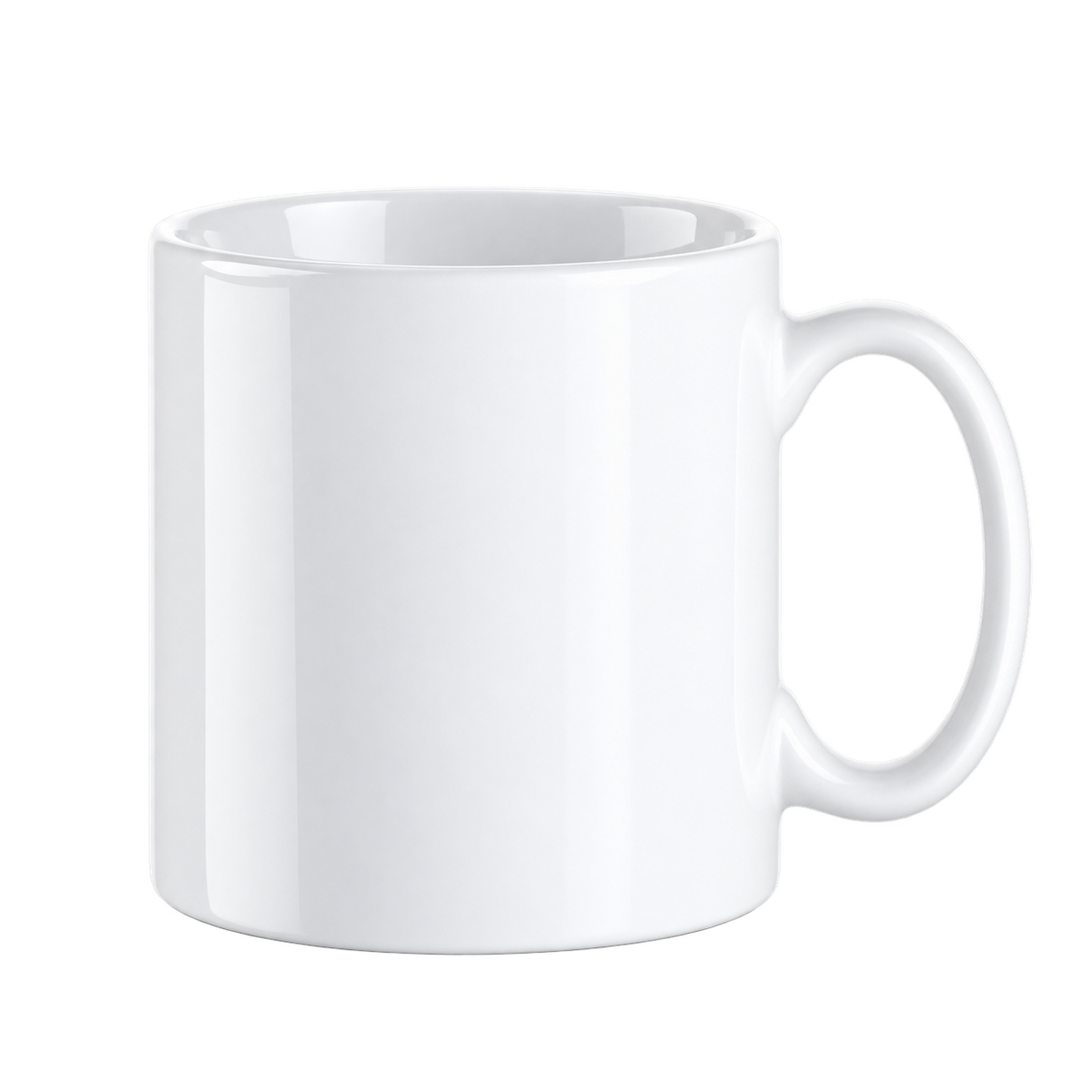 Blanco witte mok 330 ml op transparante achtergrond