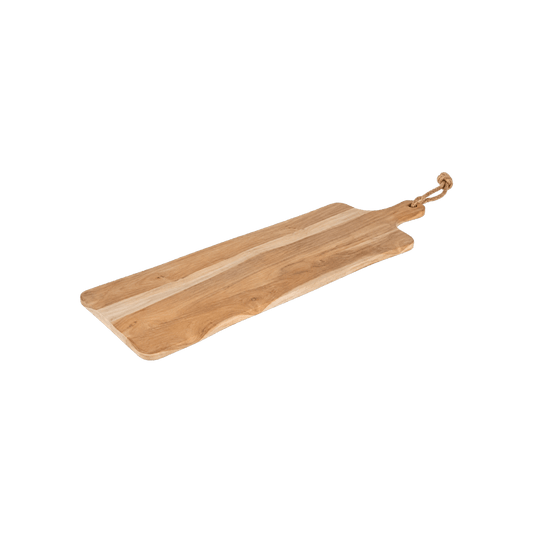 Plank Timooh – Grote teakhouten borrelplank 70 × 20 cm - De Knutselier