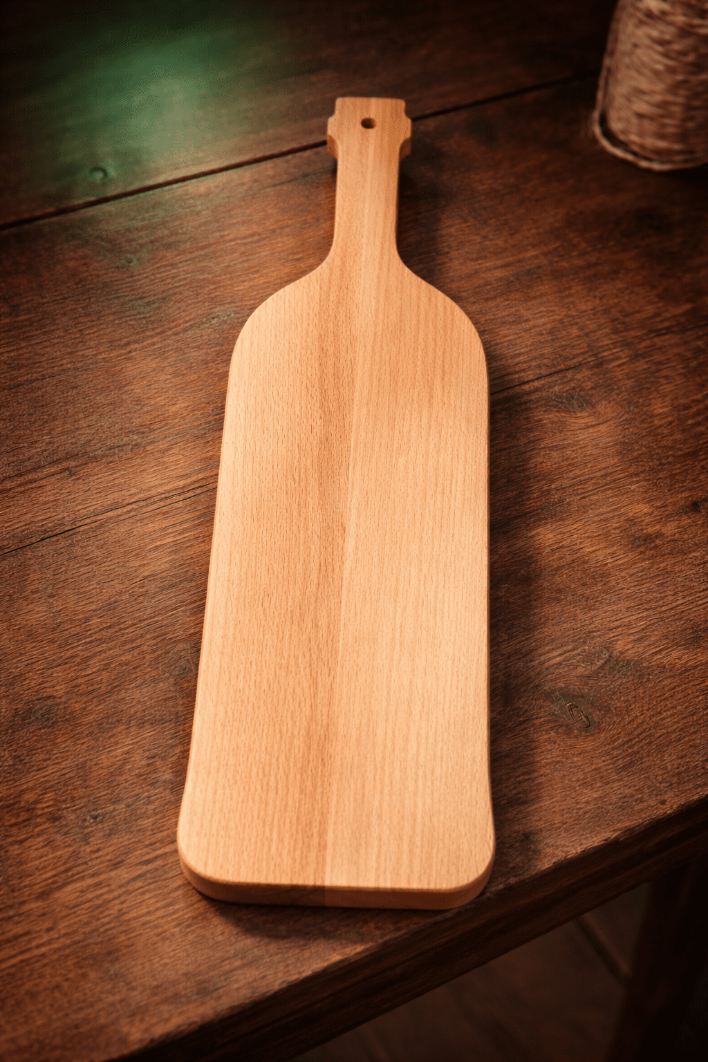 Plank Ton – Beukenhouten borrelplank 47 × 15 cm - De Knutselier