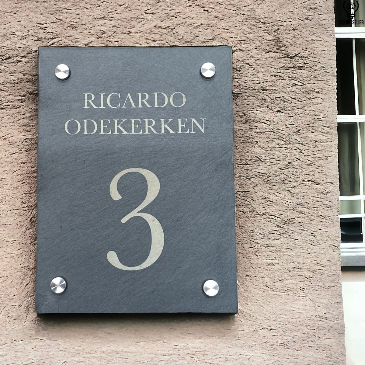 Een leistenen naambord met een eigen ontwerp - De Knutselier
