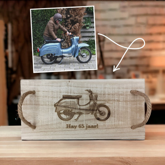 Van brommerfoto naar gravering op hout - De Knutselier