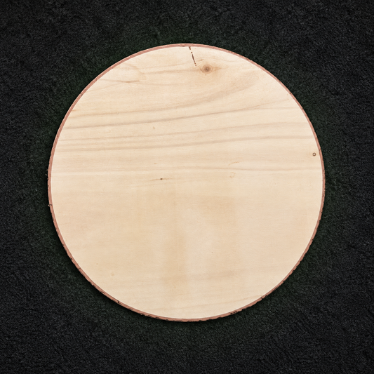 Ronde blankhouten schijf van circa 30 cm – Buitenkansje
