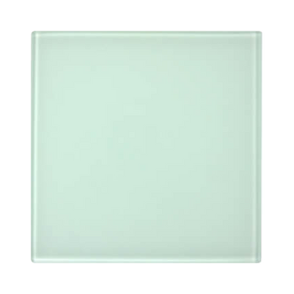 Blanco glazen onderzetter van 10 x 10 cm met transparante achtergrond