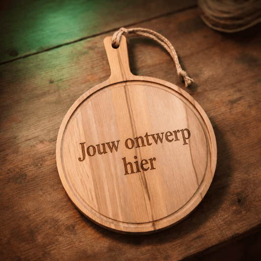 Plank Bibi – Ronde beukenhouten borrelplank van 30 cm ⌀ - De Knutselier