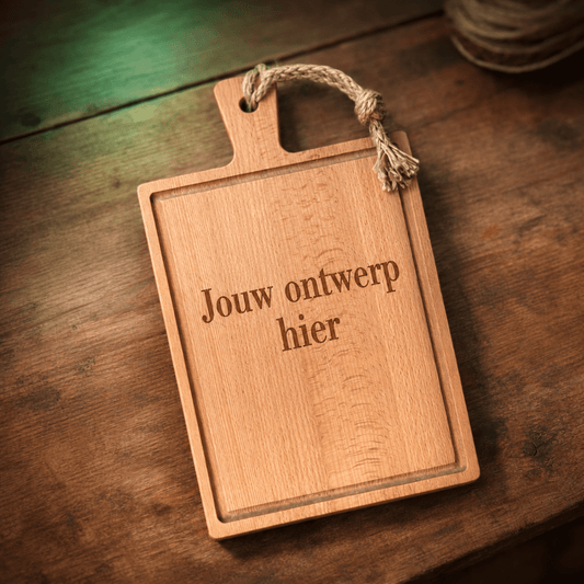 Plank Carin – Rechthoekige beukenhouten borrelplank van 38 x 20 cm - De Knutselier