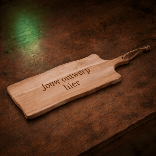 Plank Donny – Teakhouten borrelplank 49 × 20 cm - De Knutselier