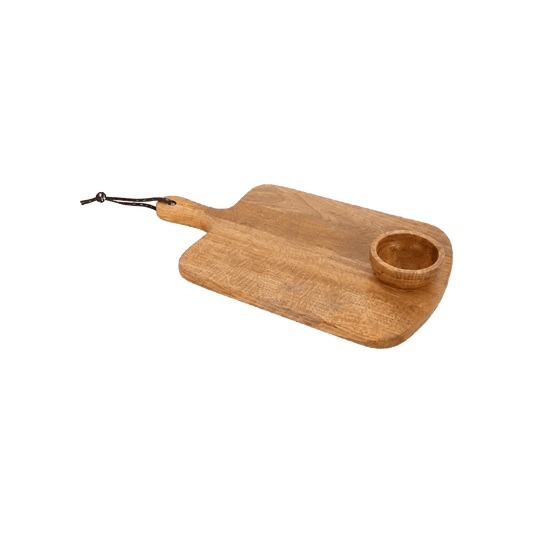 Plank Lieske – Mangohouten borrelplank met kom 43 × 25,5 cm - De Knutselier