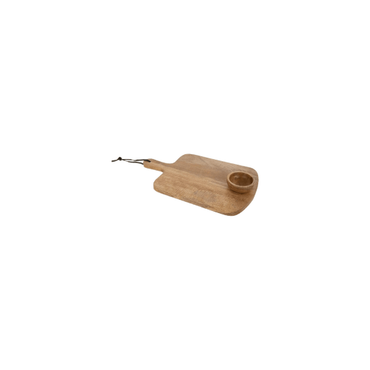 Plank Lieske – Mangohouten borrelplank met kom 43 × 25,5 cm - De Knutselier