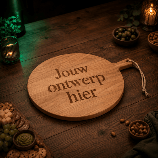 Plank Mello - Beukenhouten ronde borrelplank Ø35cm - De Knutselier