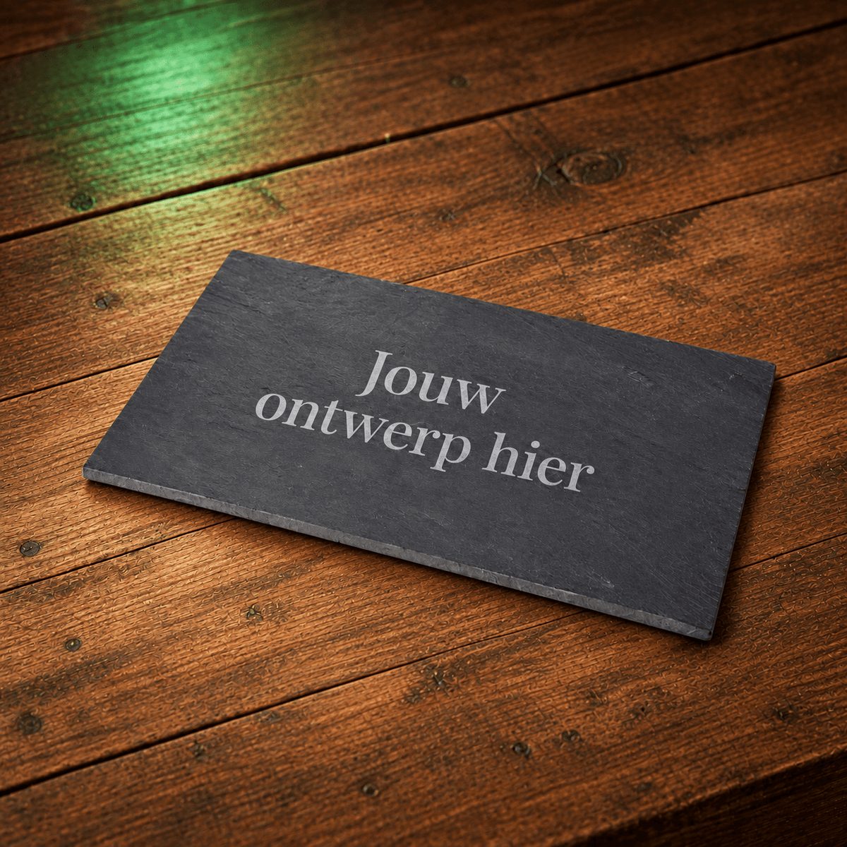 Plank Oscar – Gepersonaliseerde leisteen borrelplank 30 × 20 cm - De Knutselier