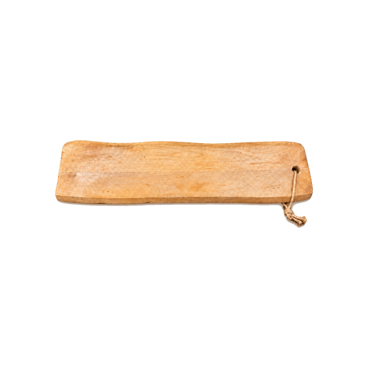 Plank Ricky – mangohouten borrelplank circa 60 × 20 cm, vrijstaand op transparante achtergrond