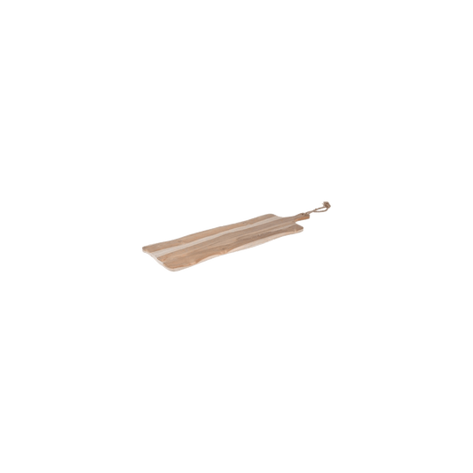 Plank Timooh – Grote teakhouten borrelplank 70 × 20 cm - De Knutselier