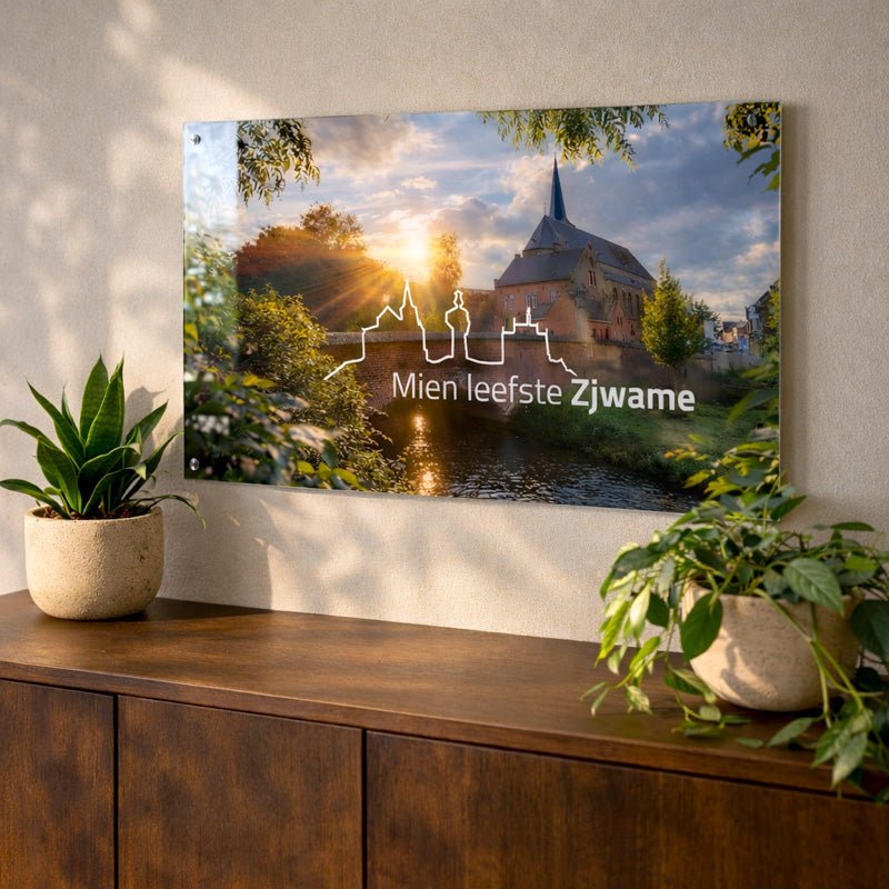 Plexiglas wandpaneel ‘Mien leefste Zjwame’ – 100 × 60 cm - De Knutselier