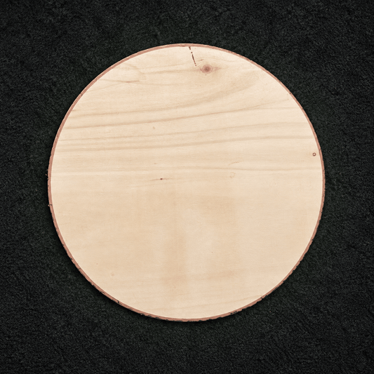 Ronde blankhouten schijf Ø 30 cm – Buitenkansje - De Knutselier